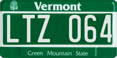 VT license plate LTZ064