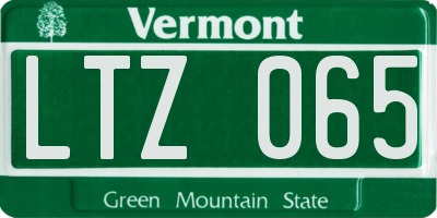 VT license plate LTZ065