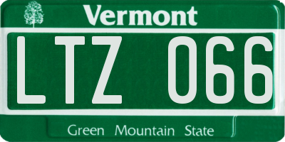 VT license plate LTZ066
