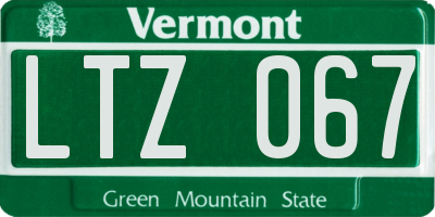 VT license plate LTZ067