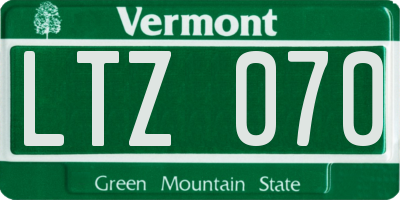 VT license plate LTZ070