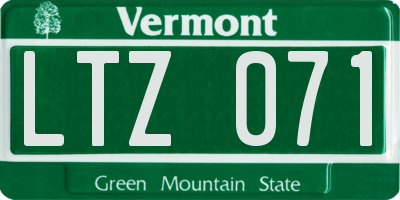 VT license plate LTZ071