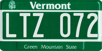 VT license plate LTZ072