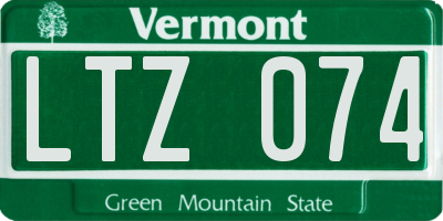 VT license plate LTZ074