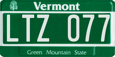 VT license plate LTZ077