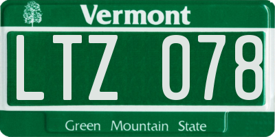 VT license plate LTZ078
