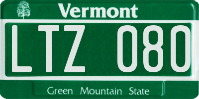 VT license plate LTZ080