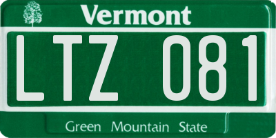 VT license plate LTZ081