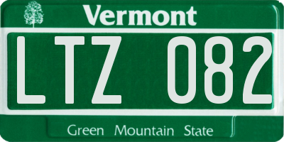 VT license plate LTZ082