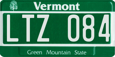 VT license plate LTZ084