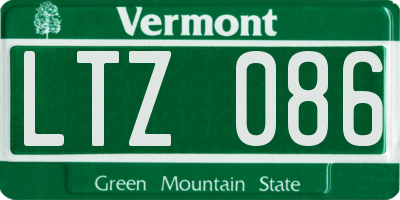 VT license plate LTZ086