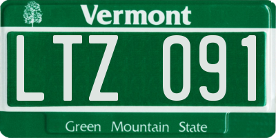 VT license plate LTZ091