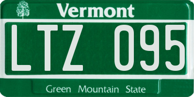 VT license plate LTZ095