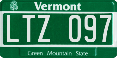 VT license plate LTZ097