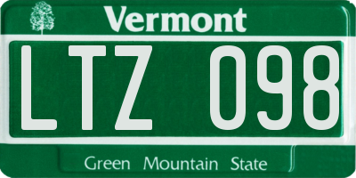 VT license plate LTZ098