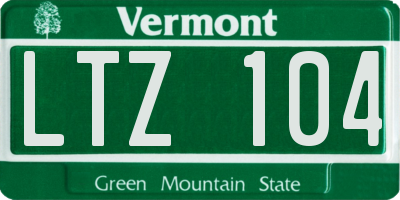 VT license plate LTZ104