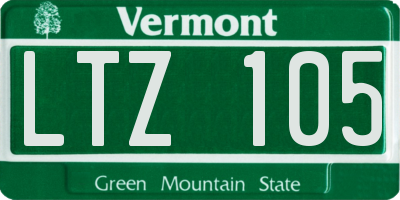 VT license plate LTZ105