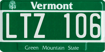 VT license plate LTZ106