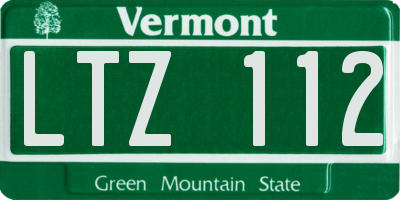 VT license plate LTZ112