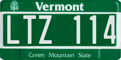 VT license plate LTZ114