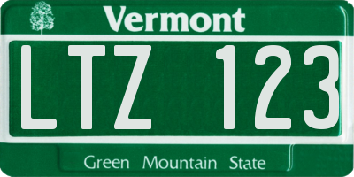 VT license plate LTZ123