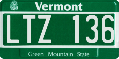 VT license plate LTZ136
