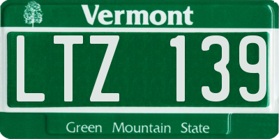 VT license plate LTZ139