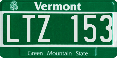 VT license plate LTZ153