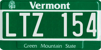VT license plate LTZ154