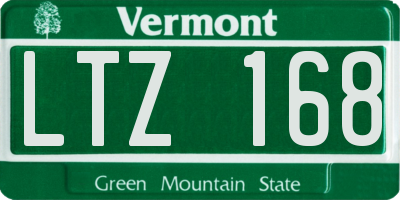 VT license plate LTZ168