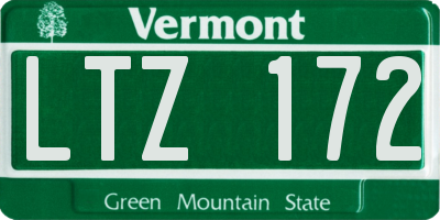 VT license plate LTZ172