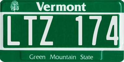 VT license plate LTZ174