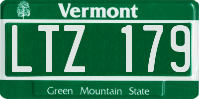 VT license plate LTZ179