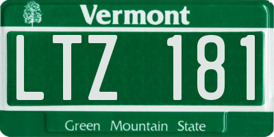 VT license plate LTZ181