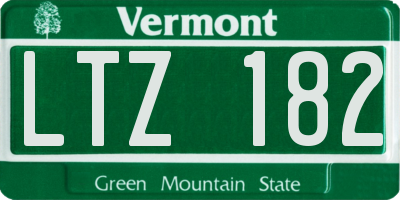 VT license plate LTZ182