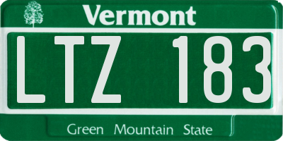 VT license plate LTZ183