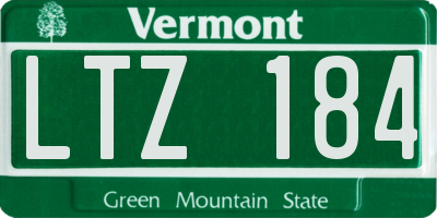 VT license plate LTZ184
