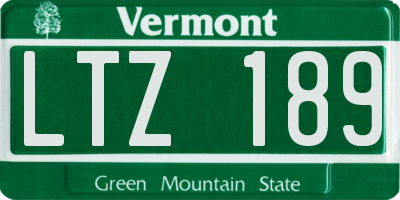 VT license plate LTZ189
