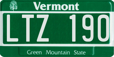 VT license plate LTZ190