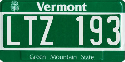 VT license plate LTZ193