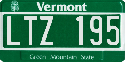 VT license plate LTZ195