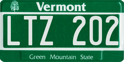 VT license plate LTZ202