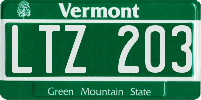 VT license plate LTZ203