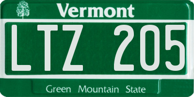 VT license plate LTZ205