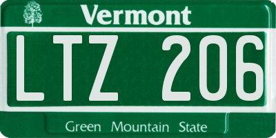 VT license plate LTZ206