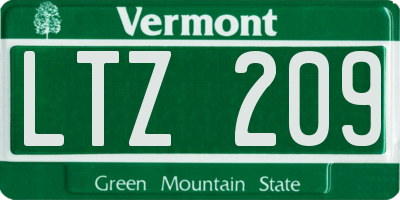 VT license plate LTZ209