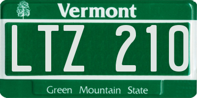 VT license plate LTZ210