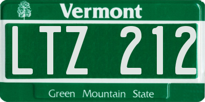 VT license plate LTZ212