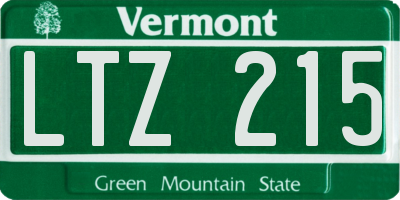 VT license plate LTZ215