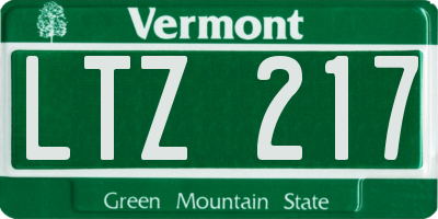 VT license plate LTZ217